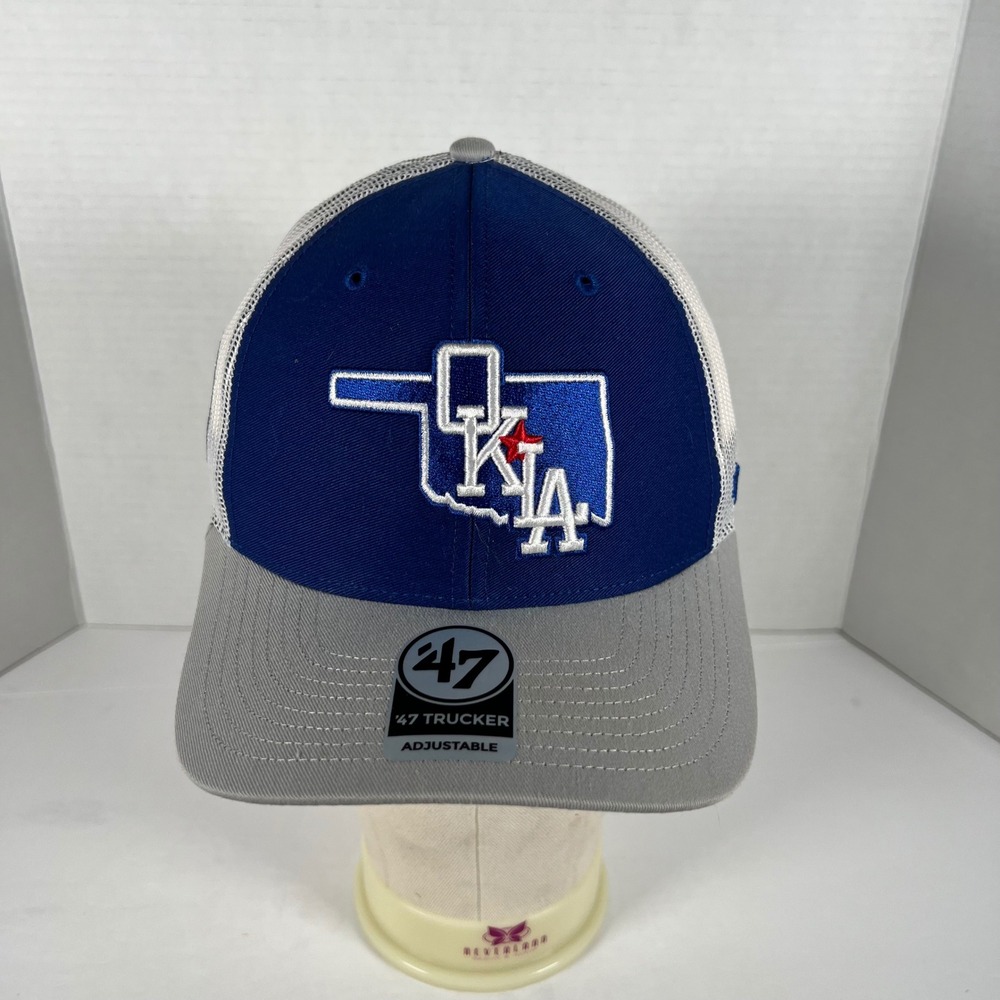 47 Brand‎ Oklahoma City Dodgers Trucker Hat Blue Grey Snapback OKC Baseball Cap